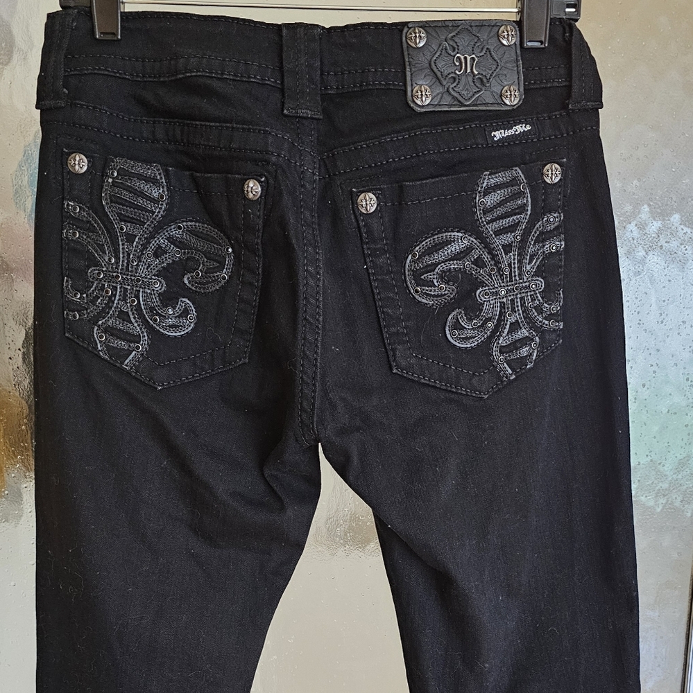Women's Black Embroidered Jeans